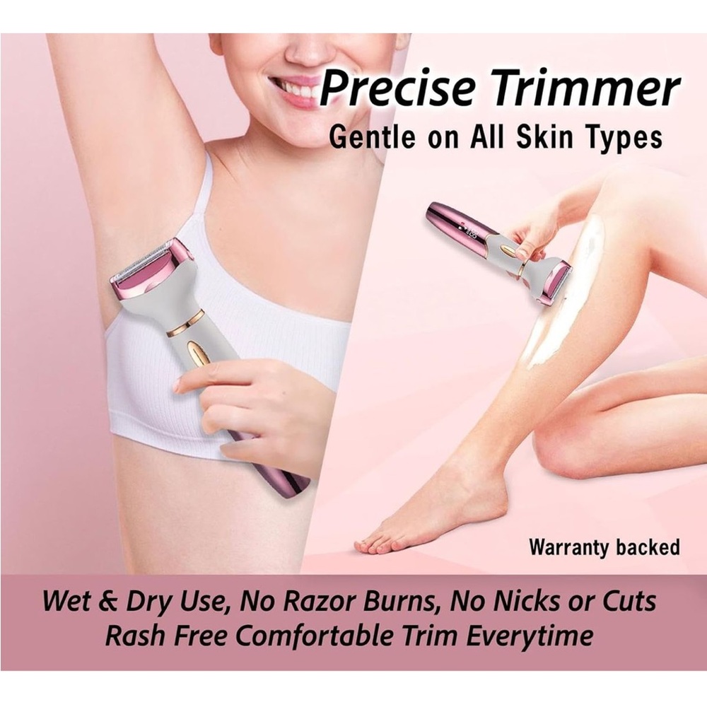 Bikini Trimmer Rechargeable Waterproof Body Face Nose Brow Groomer 4 in 1 NEW - Picture 4 of 9